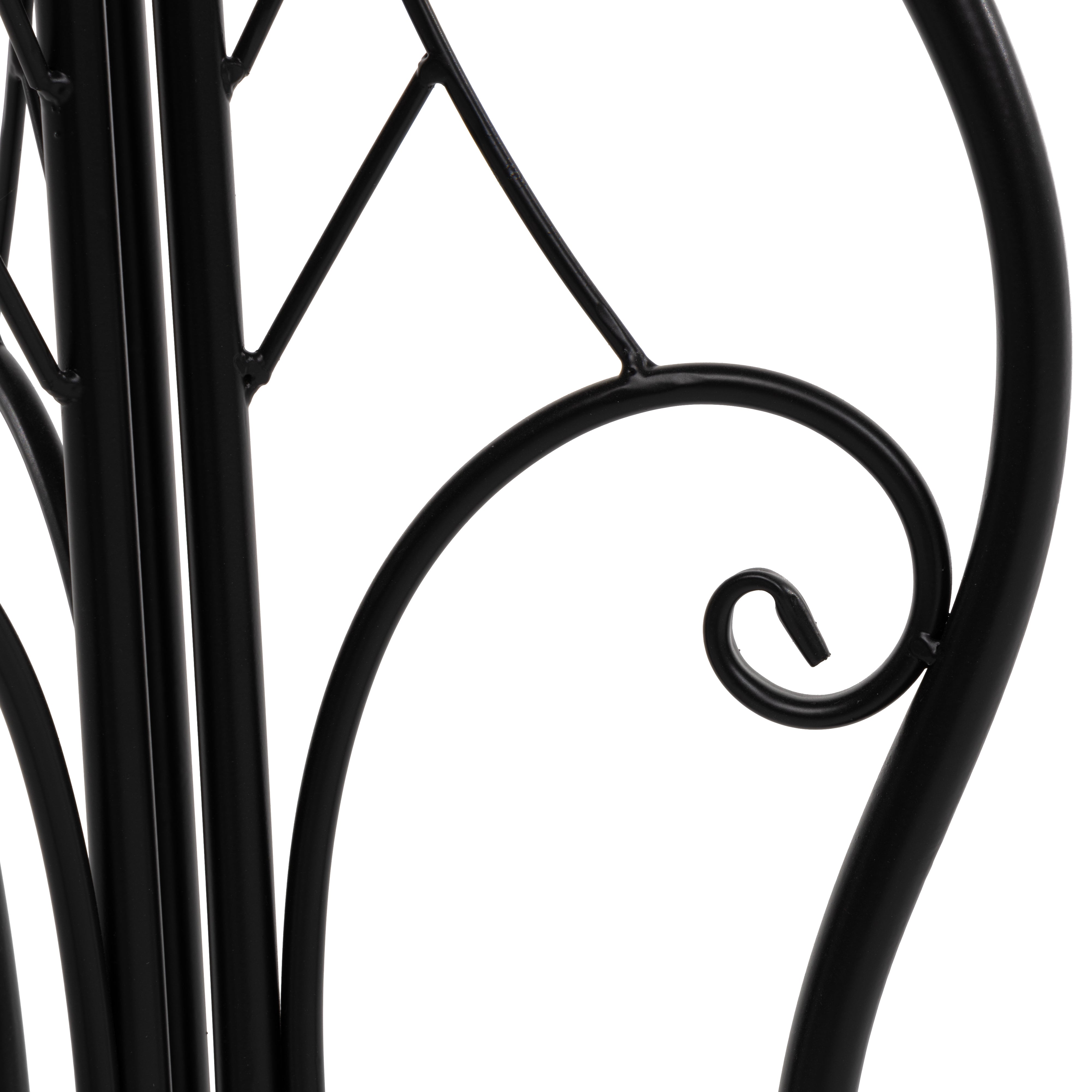 VESTIAMO CASA GIARDINO - Set giardino Bistrot tavolo rotondo 60 cm e 2 sedie pieghevoli in metallo Nero Stile Liberty